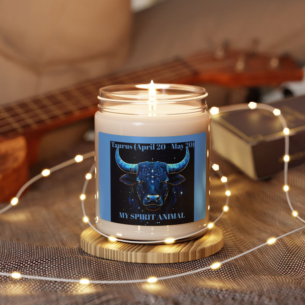 Taurus Zodiac Scented Soy Candle - 9oz - Astrology Gift for cow Lovers