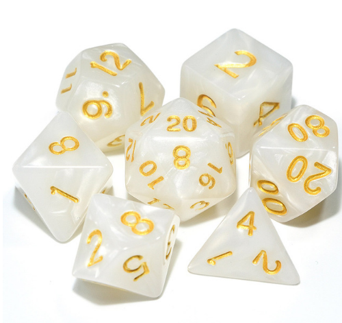 7 sets of multi faced digital dice.