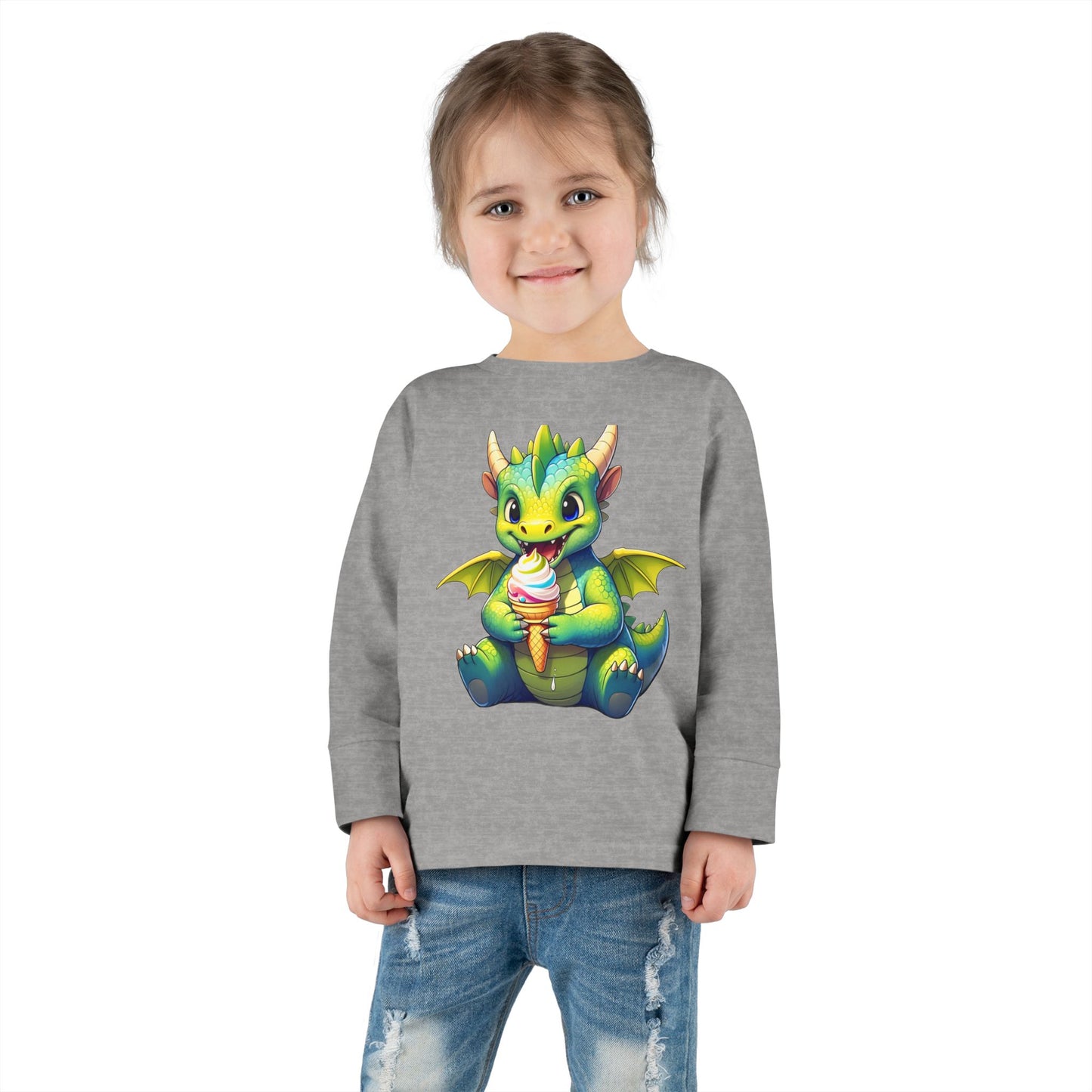 Cute Dragon Toddler Long Sleeve Tee - Perfect for Kids' Birthdays & Playtime