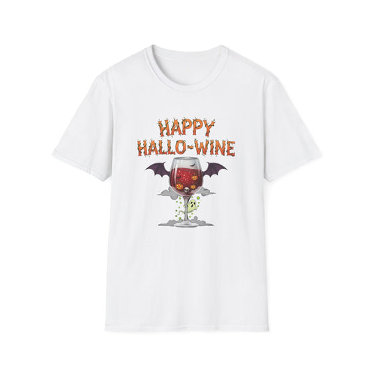 Happy Halloween Wine T-Shirt, Fun Costume Tee, Unisex Graphic Shirt, Spooky Party Wear, Gift for Wine Lovers