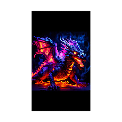 UV Black Light Reactive Neon Glow Dragon Matte Vertical Posters