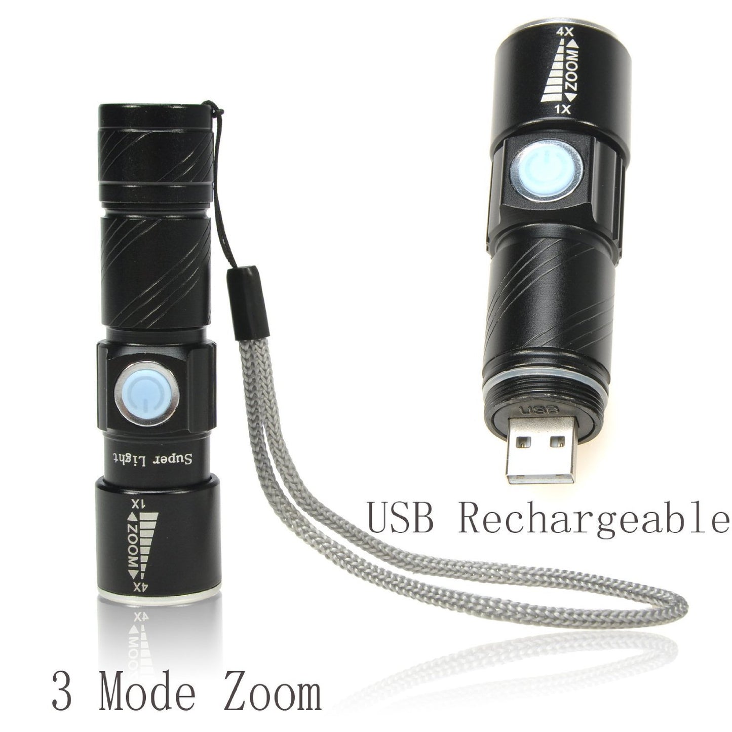 Rechargeable Mini Aluminum Flashlight