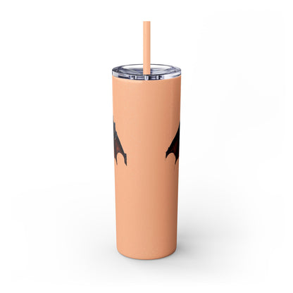 Halloween Gargoyle Skinny Tumbler with Straw, Spooky Drinkware, Perfect for Parties, Fall Decor, Trick or Treat Gifts