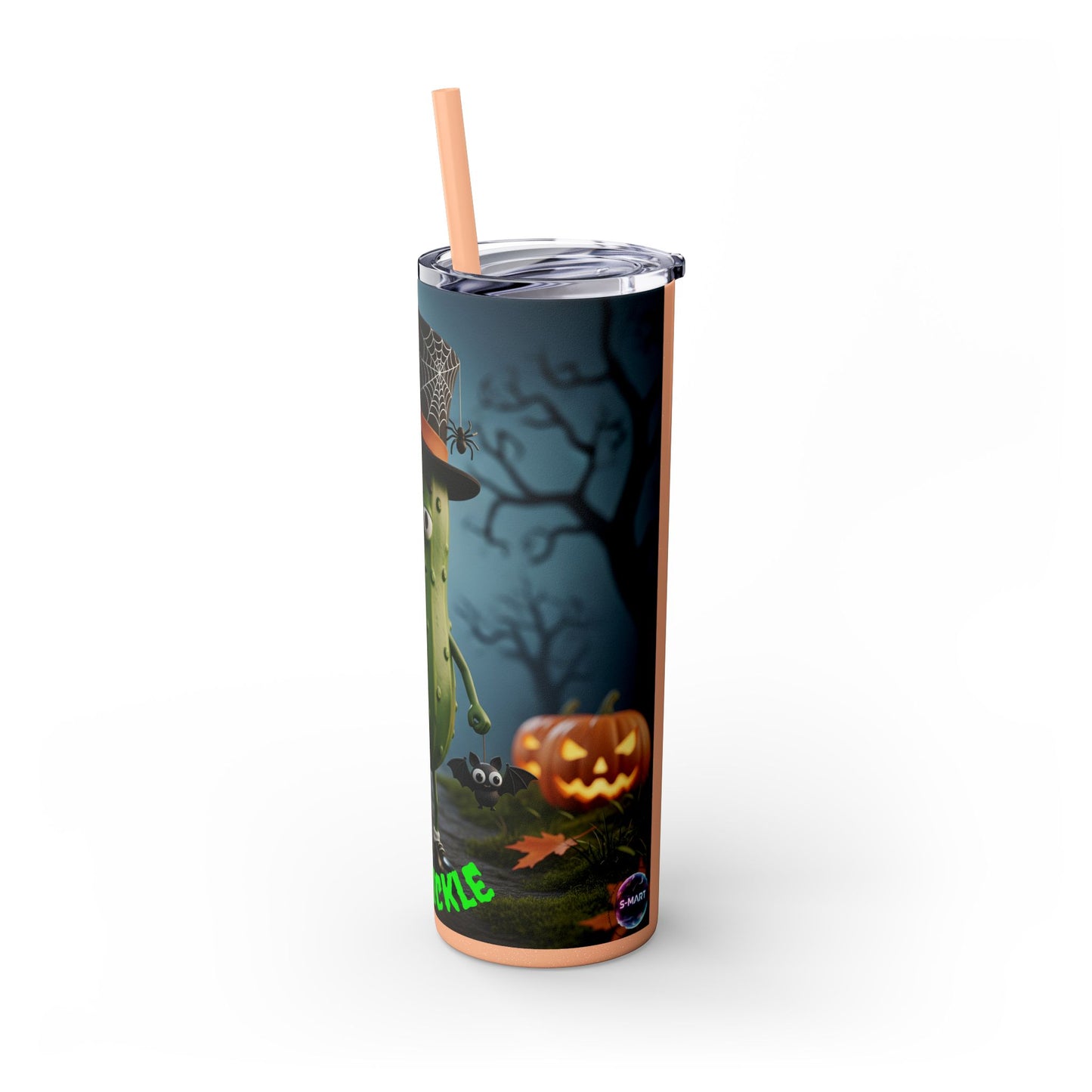 Halloween Mr. Pickle Tumbler, 20oz Skinny Tumbler with Straw, Fun for Parties, Trick or Treat, Kids Gift, Spooky Decor