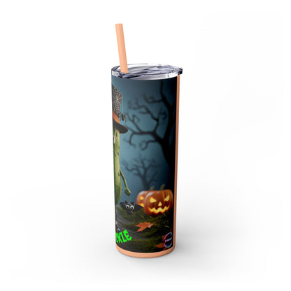 Halloween Mr. Pickle Tumbler, 20oz Skinny Tumbler with Straw, Fun for Parties, Trick or Treat, Kids Gift, Spooky Decor