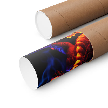 UV Black Light Reactive Neon Glow Dragon Matte Vertical Posters