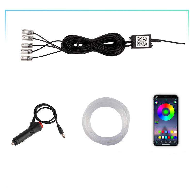 Light Guide Fiber Optic Mobile Phone APP Controls Colorful Car Atmosphere Lights