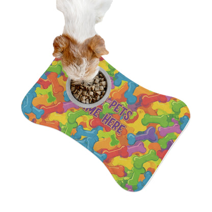 Personalized Colorful Pet Feeding Mat - Customizable with Your Pet's Name