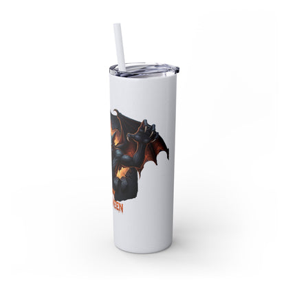 Halloween Gargoyle Skinny Tumbler with Straw, Spooky Drinkware, Perfect for Parties, Fall Decor, Trick or Treat Gifts