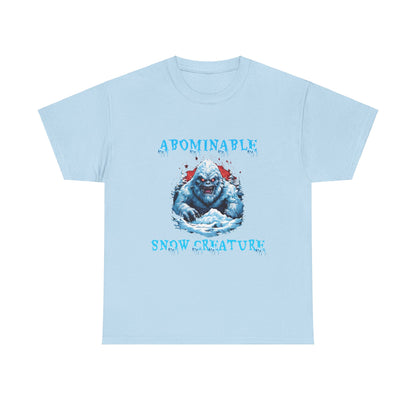 Unisex Heavy Cotton Tee - Abominable Snow Creature Graphic Tee