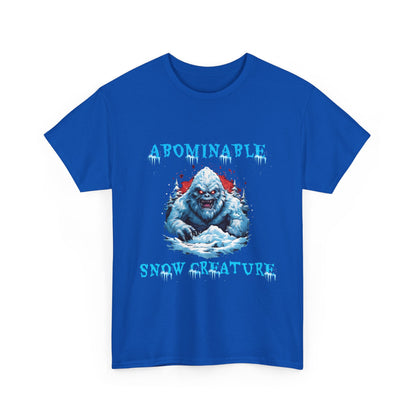 Unisex Heavy Cotton Tee - Abominable Snow Creature Graphic Tee