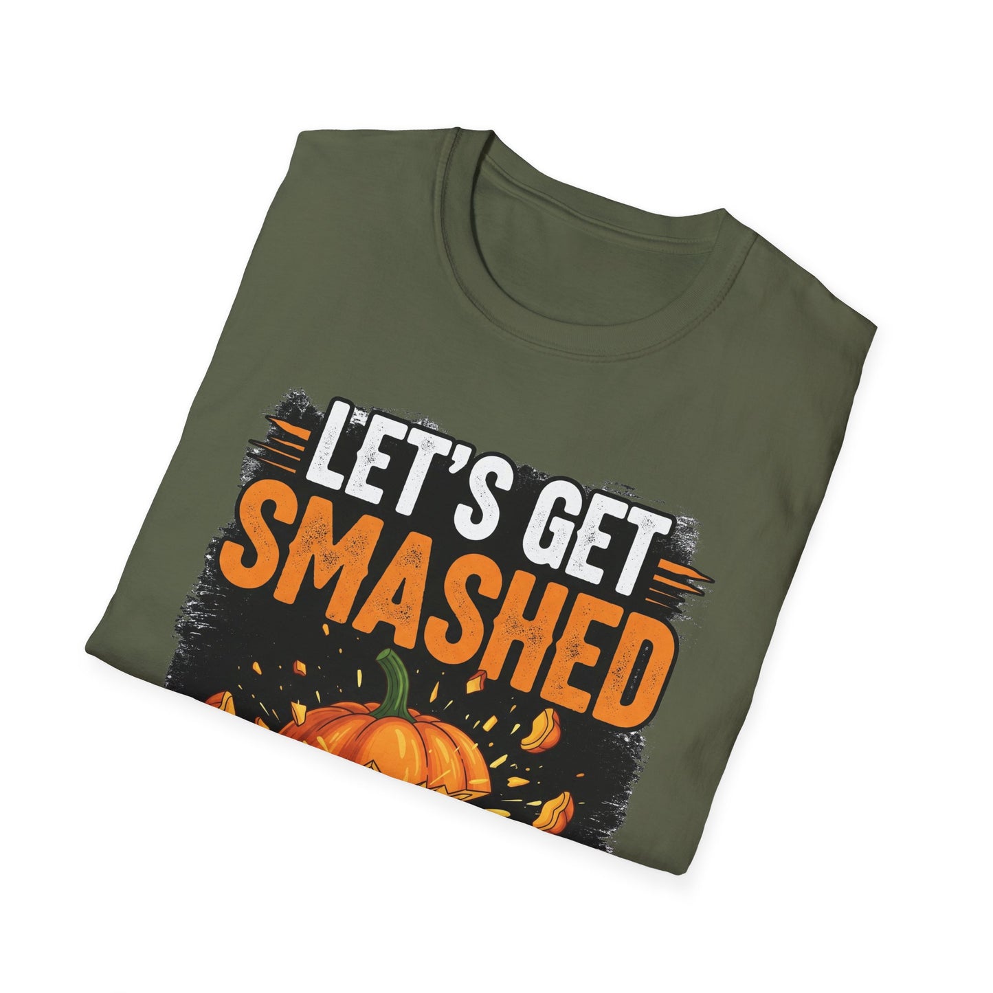 Halloween Pumpkin Lets Get Smashed Graphic T-Shirt, Fall Unisex Tee, Let's Get Smashed Halloween Shirt, Casual Halloween Apparel, Fun Pumpkin Shirt