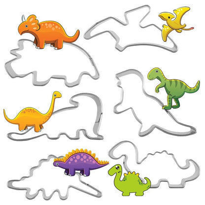 6-piece dinosaur baking mold set