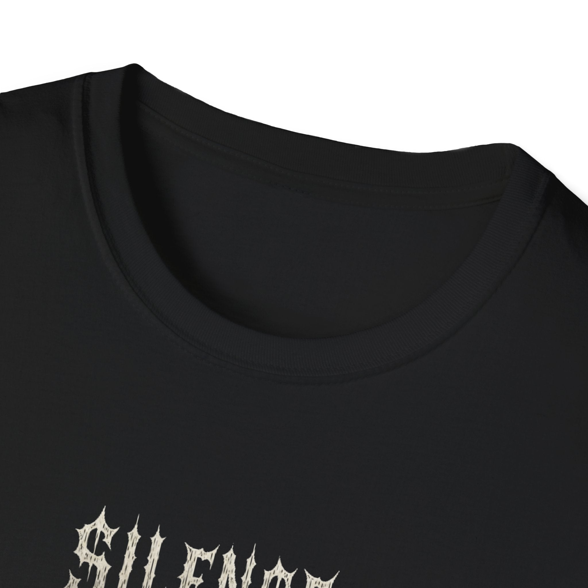 Gothic Silence T-Shirt, Unisex Graphic Tee, Alternative Fashion Top, Casual Wear, Edgy Gift Idea