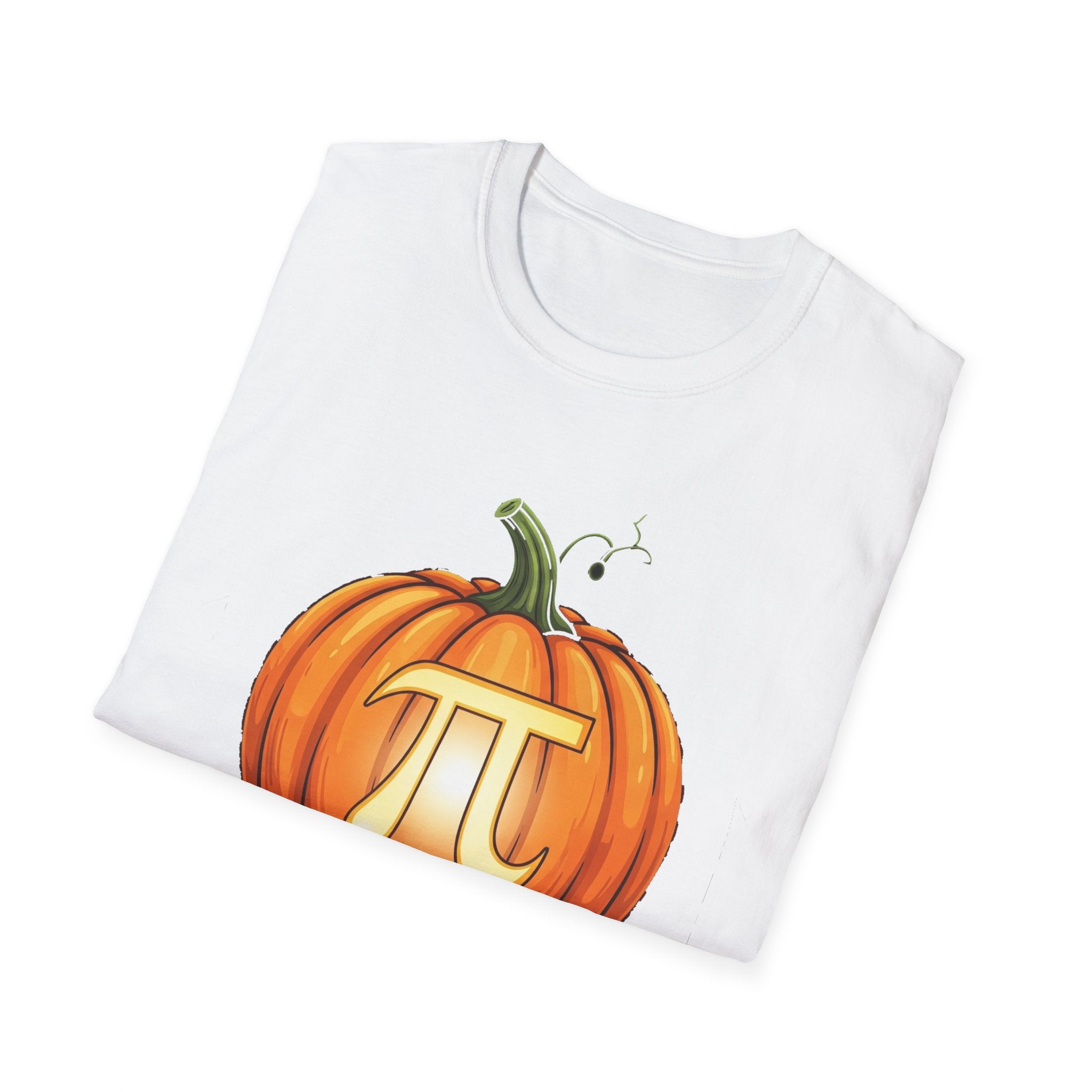 Pumpkin Pi Unisex Softstyle T-Shirt | Fall Fashion, Halloween Costume, Math Lover Gift, Casual Wear, Seasonal Apparel