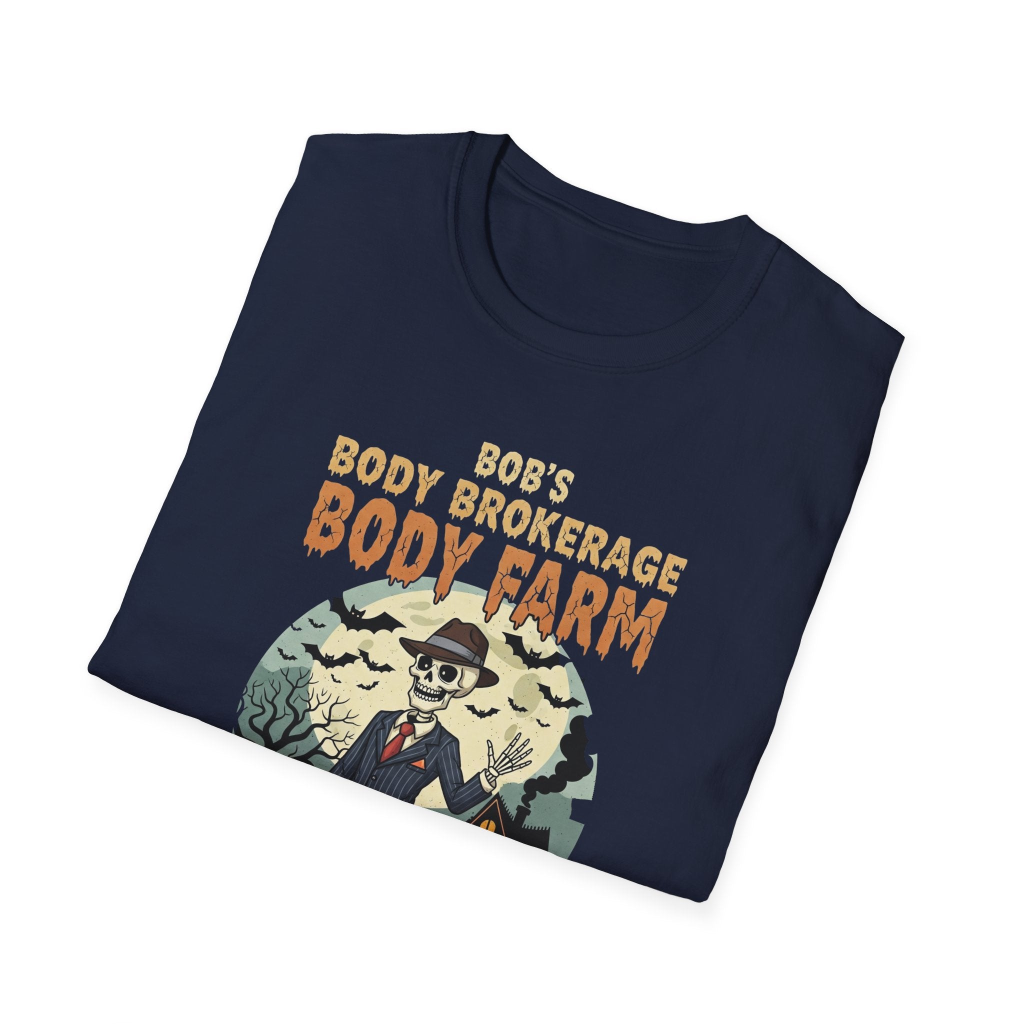 Halloween Bobs Body Brokerage Body Farm Best Deal In The End T-Shirt, Unisex Softstyle Tee, Body Farm Graphic Shirt, Halloween Party Wear, Unique Gift for Halloween Lovers