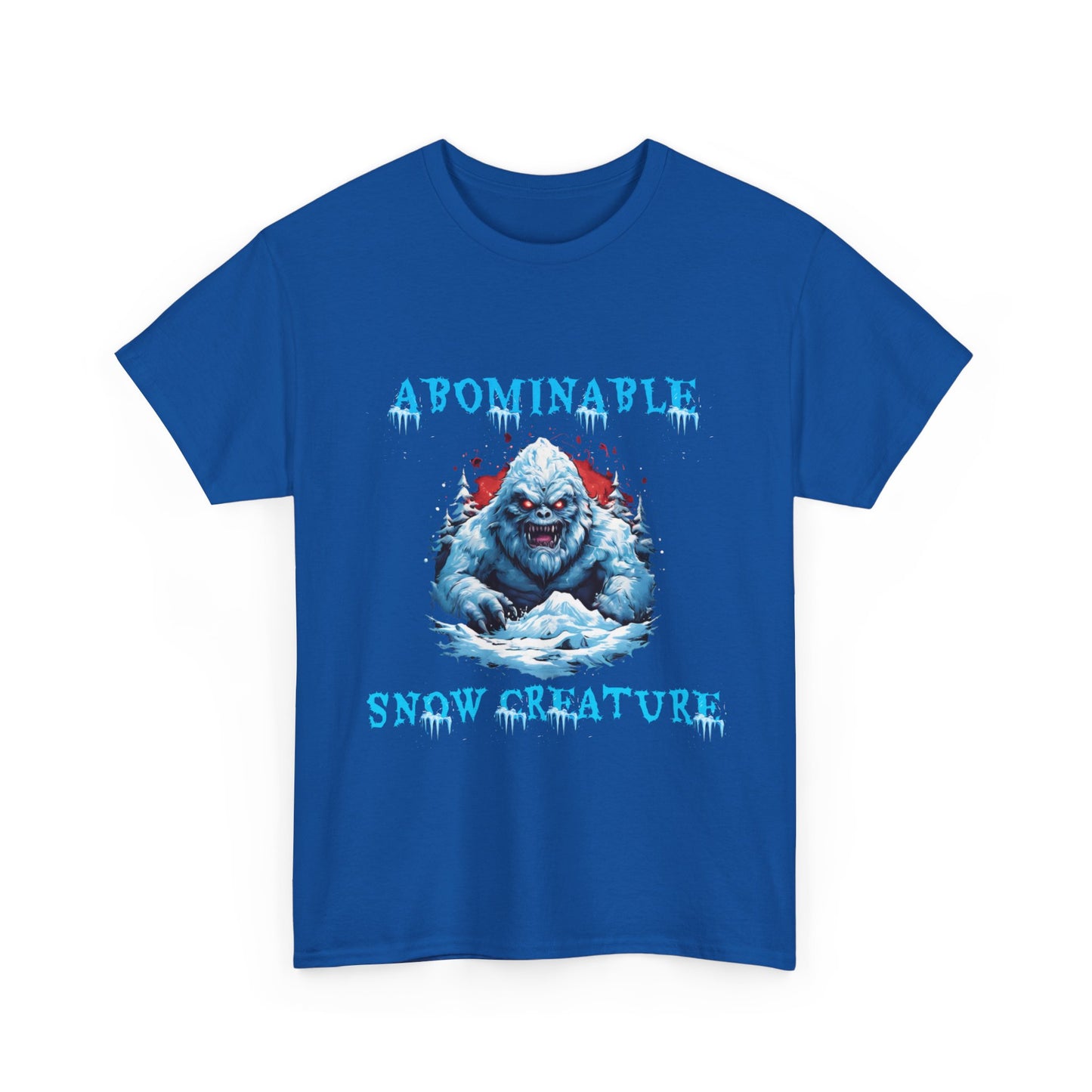 Unisex Heavy Cotton Tee - Abominable Snow Creature Graphic Tee