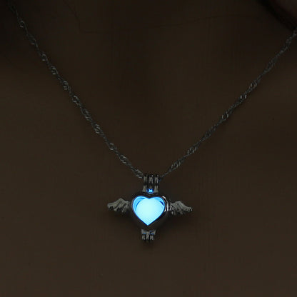 Glow-in-the-dark Angel Wing hollowed-out diy necklace