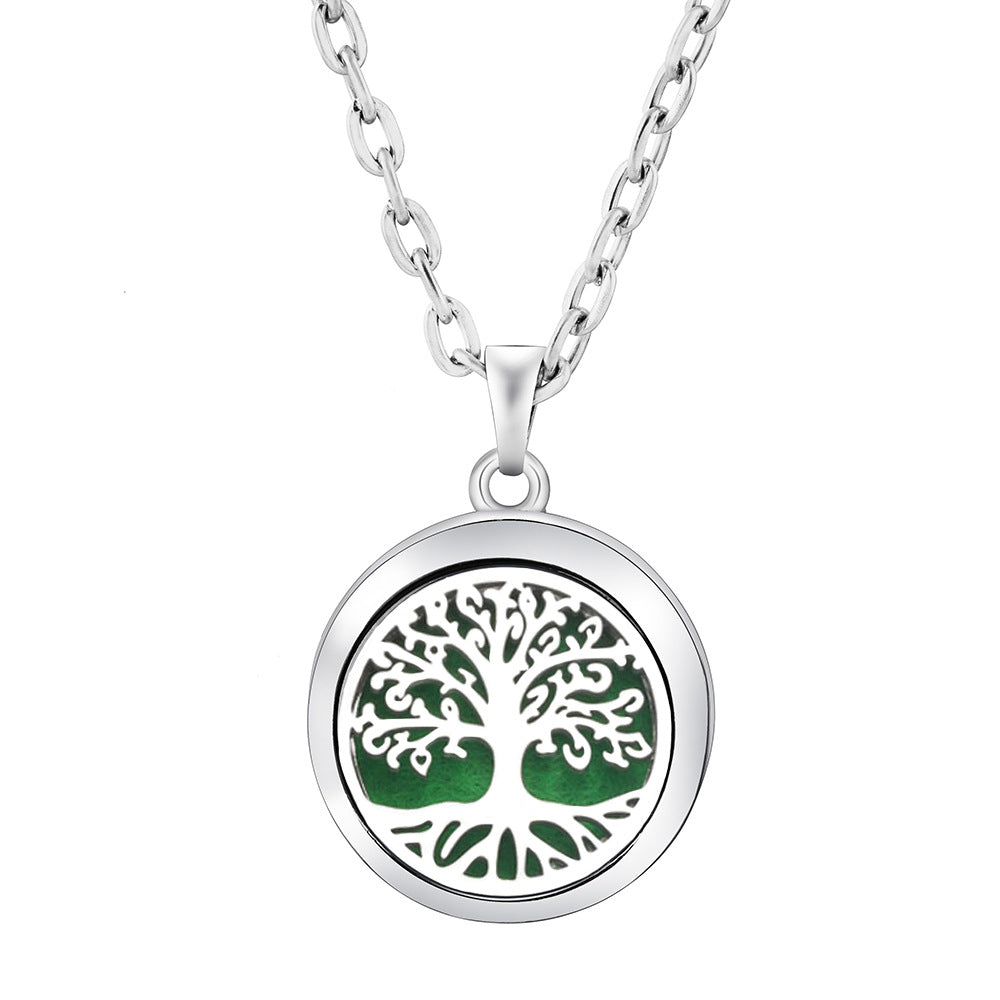 Pendant Perfume Locket Stainless Steel Essential Oil Diffuser Women's Necklace