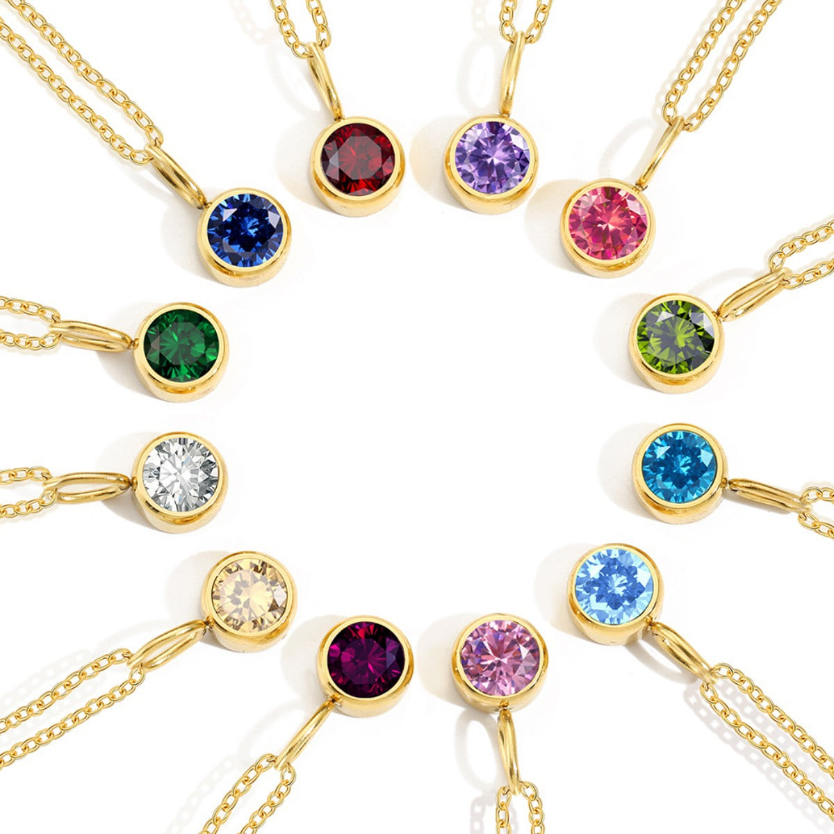 Fashion Personality Element Birthstone Necklace