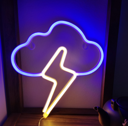 New Style Led Cloud Lightning Neon Light USB Battery Modeling Lamp Interior Decoration