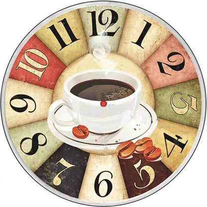 Coffee Clock Diamond Painting Full Square