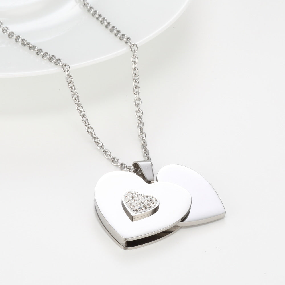 Best Friend Gift Peach Heart Combination Necklace