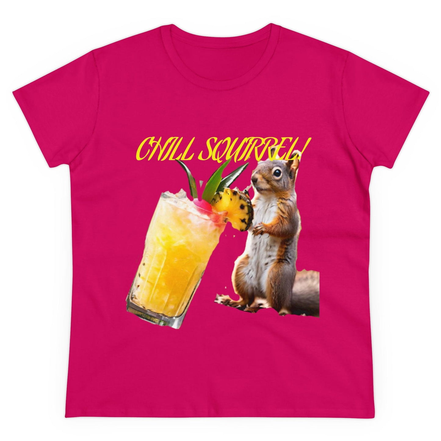 Chill Squirrell Women's Midweight Cotton Tee - S-Mart Shop Smart Treasures