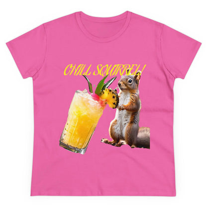 Chill Squirrell Women's Midweight Cotton Tee - S-Mart Shop Smart Treasures