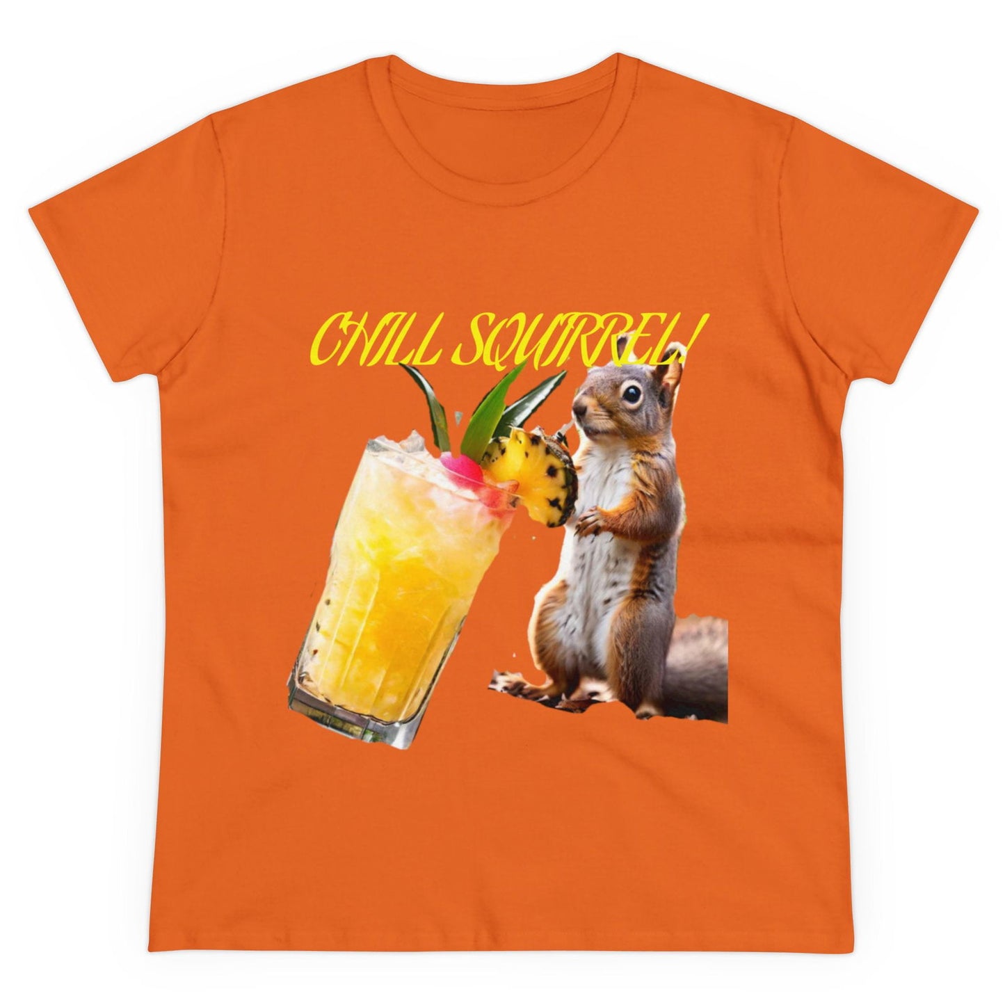 Chill Squirrell Women's Midweight Cotton Tee - S-Mart Shop Smart Treasures