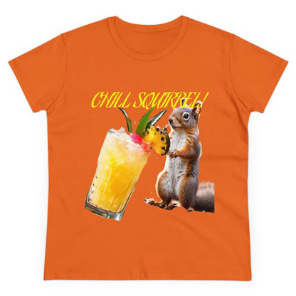 Chill Squirrell Women's Midweight Cotton Tee - S-Mart Shop Smart Treasures