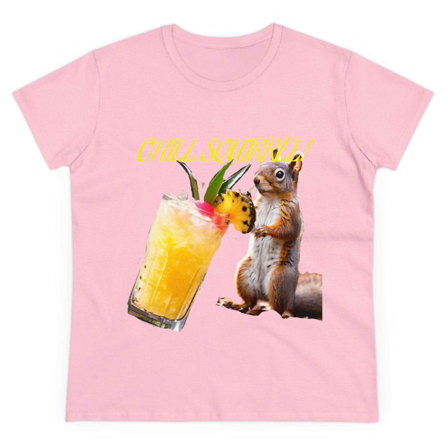 Chill Squirrell Women's Midweight Cotton Tee - S-Mart Shop Smart Treasures