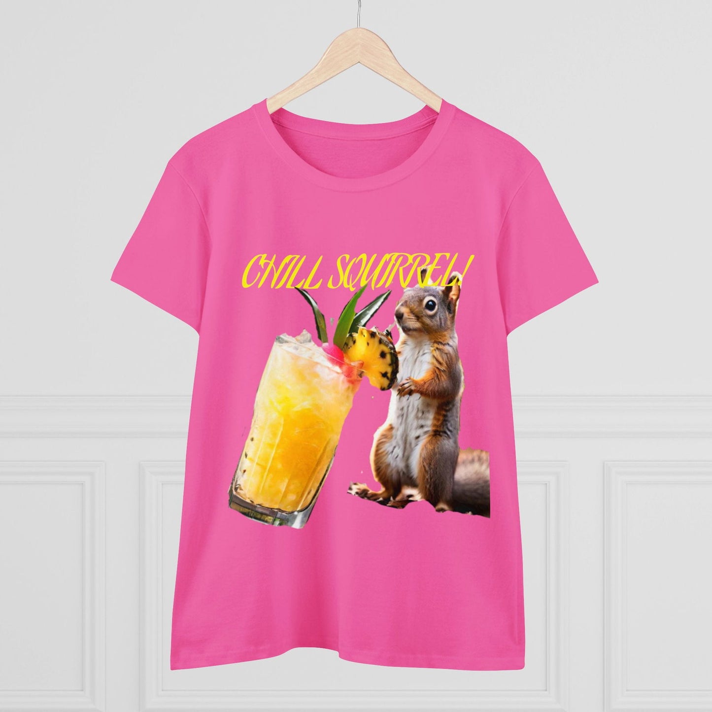 Chill Squirrell Women's Midweight Cotton Tee - S-Mart Shop Smart Treasures