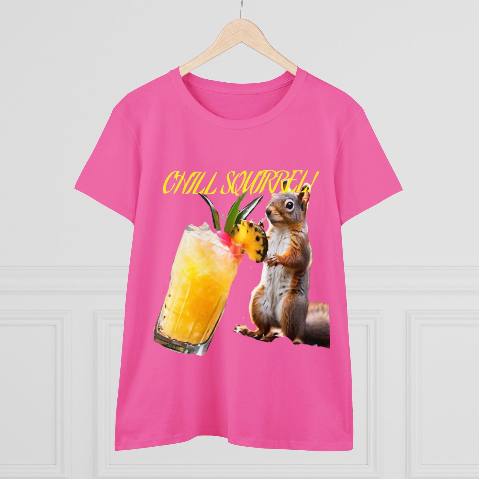 Chill Squirrell Women's Midweight Cotton Tee - S-Mart Shop Smart Treasures