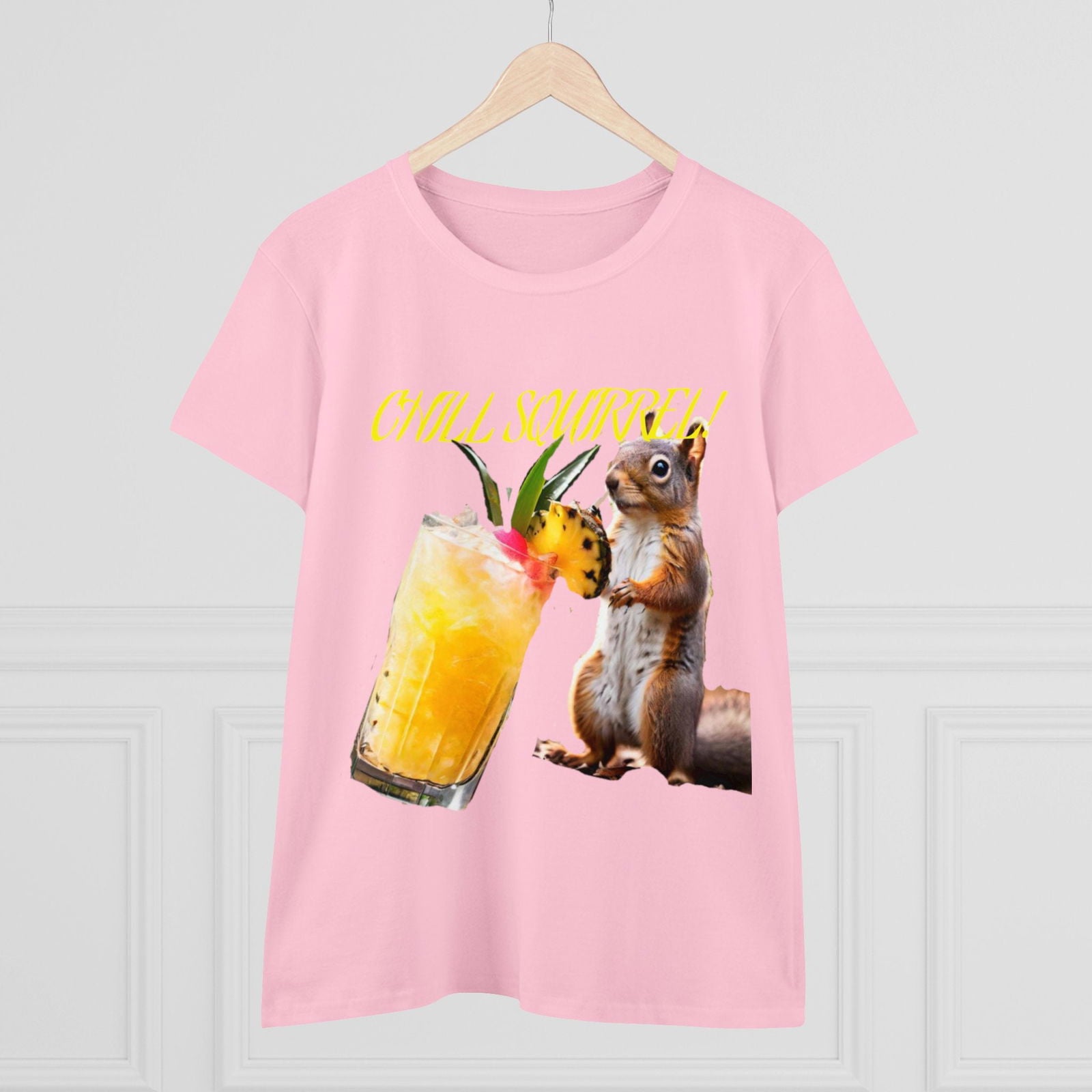 Chill Squirrell Women's Midweight Cotton Tee - S-Mart Shop Smart Treasures