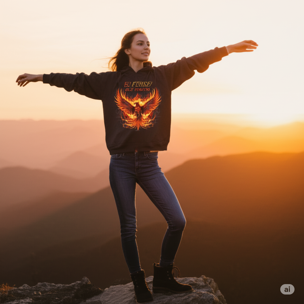 Fierce Like A Phoenix Unisex Heavy Cotton Tee - S-Mart Shop Smart Treasures