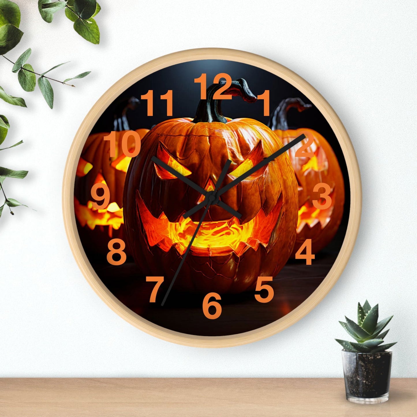 Halloween Jack O Lantern Wall Clock - S-Mart Shop Smart Treasures
