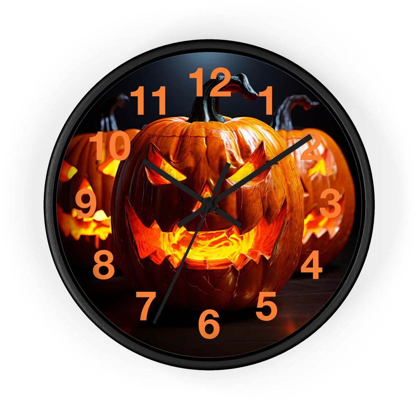 Halloween Jack O Lantern Wall Clock - S-Mart Shop Smart Treasures