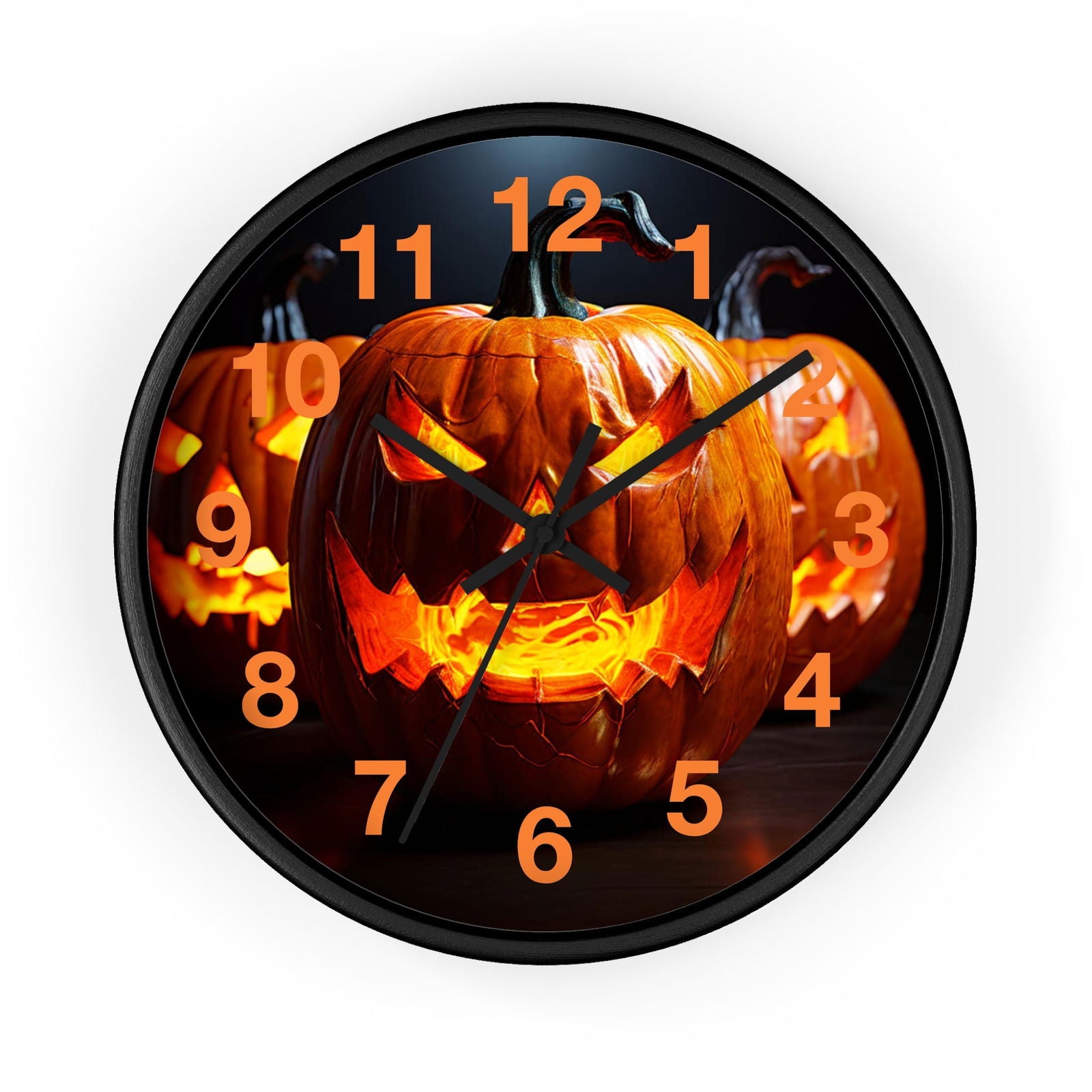 Halloween Jack O Lantern Wall Clock - S-Mart Shop Smart Treasures