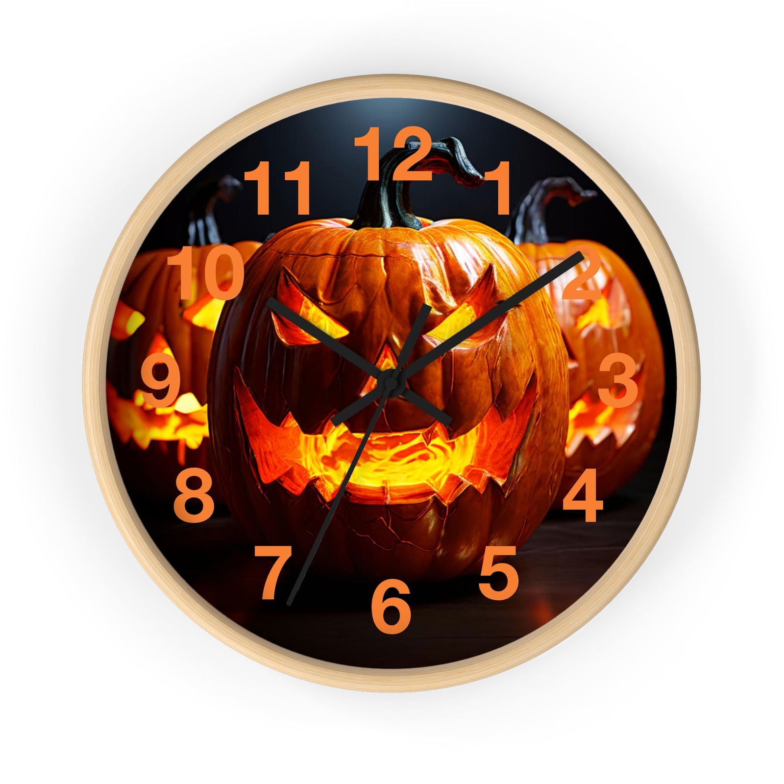 Halloween Jack O Lantern Wall Clock - S-Mart Shop Smart Treasures