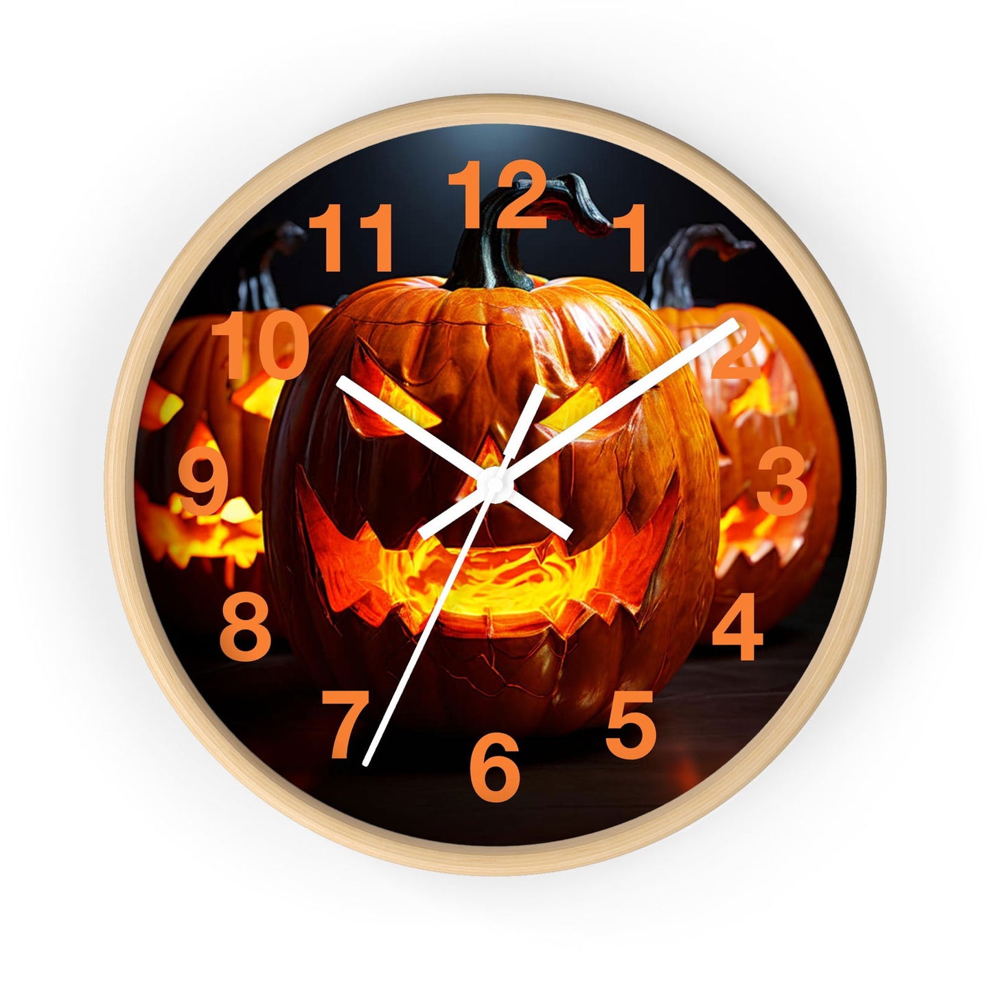 Halloween Jack O Lantern Wall Clock - S-Mart Shop Smart Treasures
