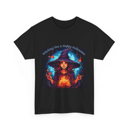 Halloween Witch Unisex Heavy Cotton Tee - Witching You a Happy Halloween - S-Mart Shop Smart Treasures