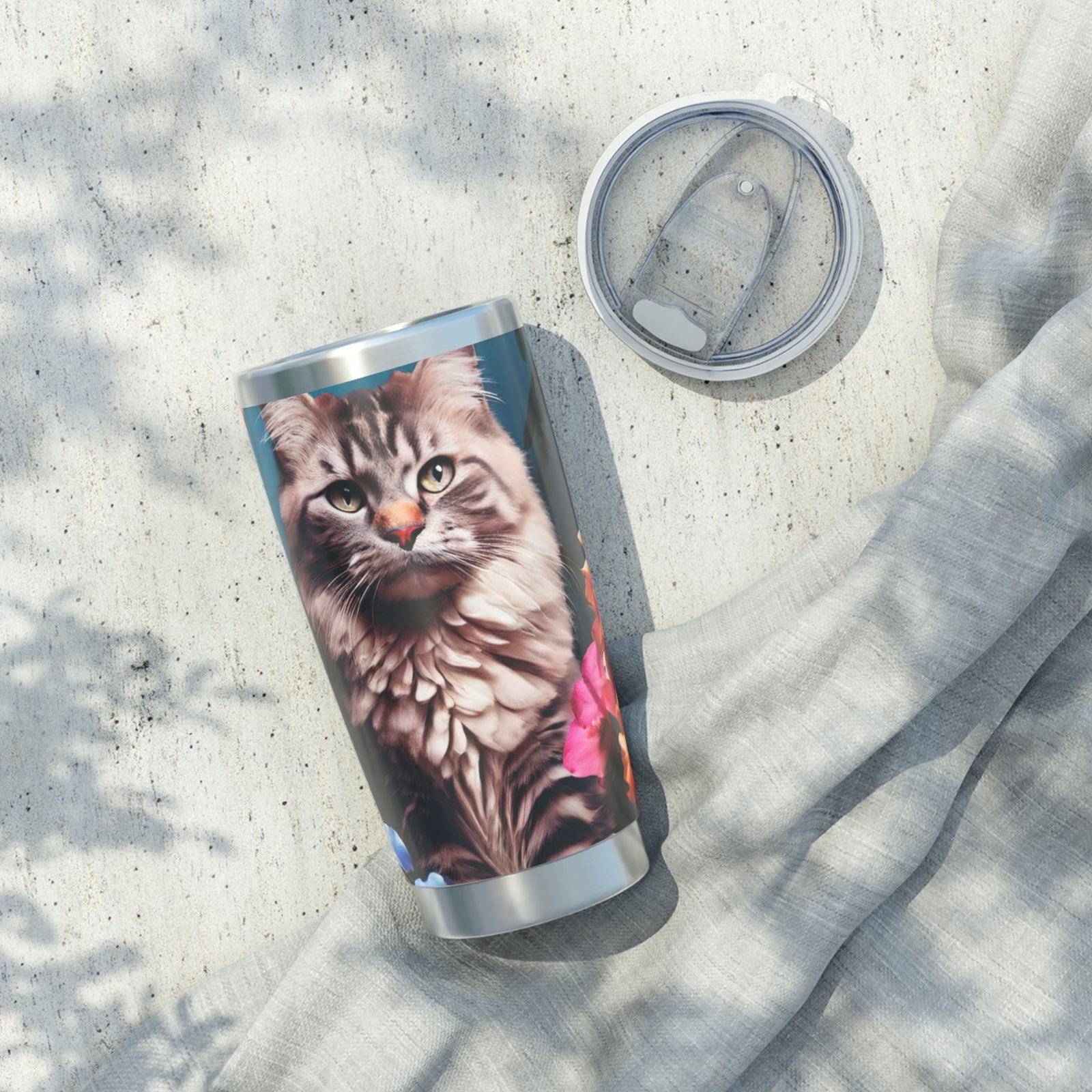 Happy Flower Cat Vagabond 20oz Tumbler - S-Mart Shop Smart Treasures