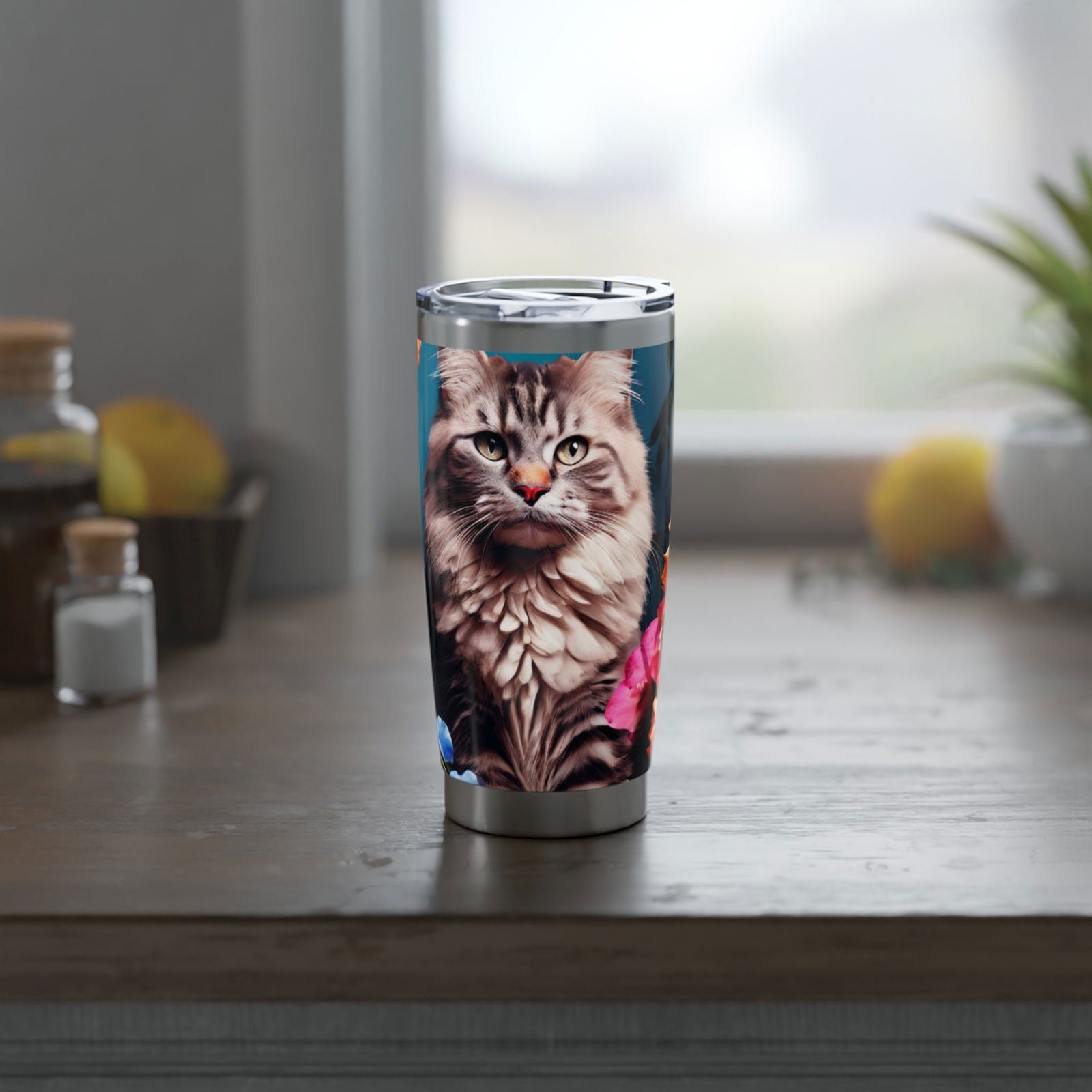Happy Flower Cat Vagabond 20oz Tumbler - S-Mart Shop Smart Treasures