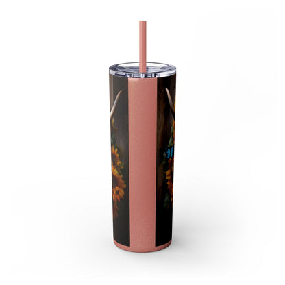 Highland Cow Skinny Tumbler with Straw, 20oz - S-Mart Shop Smart Treasures