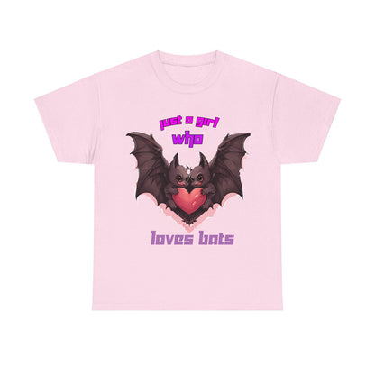Just a Girl Who Loves Bats Unisex Heavy Cotton Tee - S-Mart Shop Smart Treasures