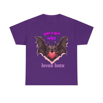 Just a Girl Who Loves Bats Unisex Heavy Cotton Tee - S-Mart Shop Smart Treasures