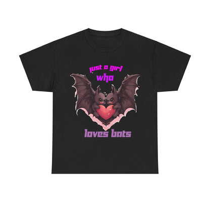 Just a Girl Who Loves Bats Unisex Heavy Cotton Tee - S-Mart Shop Smart Treasures