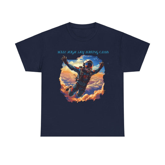 MILE HIGH SKY DIVING CLUB Unisex Heavy Cotton Tee - S-Mart Shop Smart Treasures