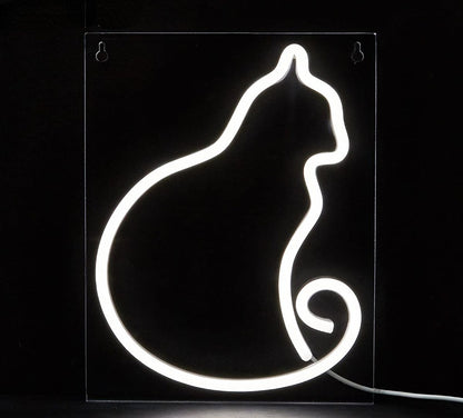 Led Neon Light Glowing Cat Pattern Indoor And Outdoor Wall Decoration Room Night Light Gift